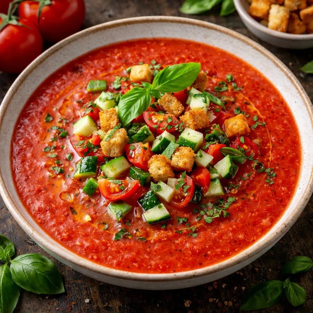 Cold gazpacho soup
