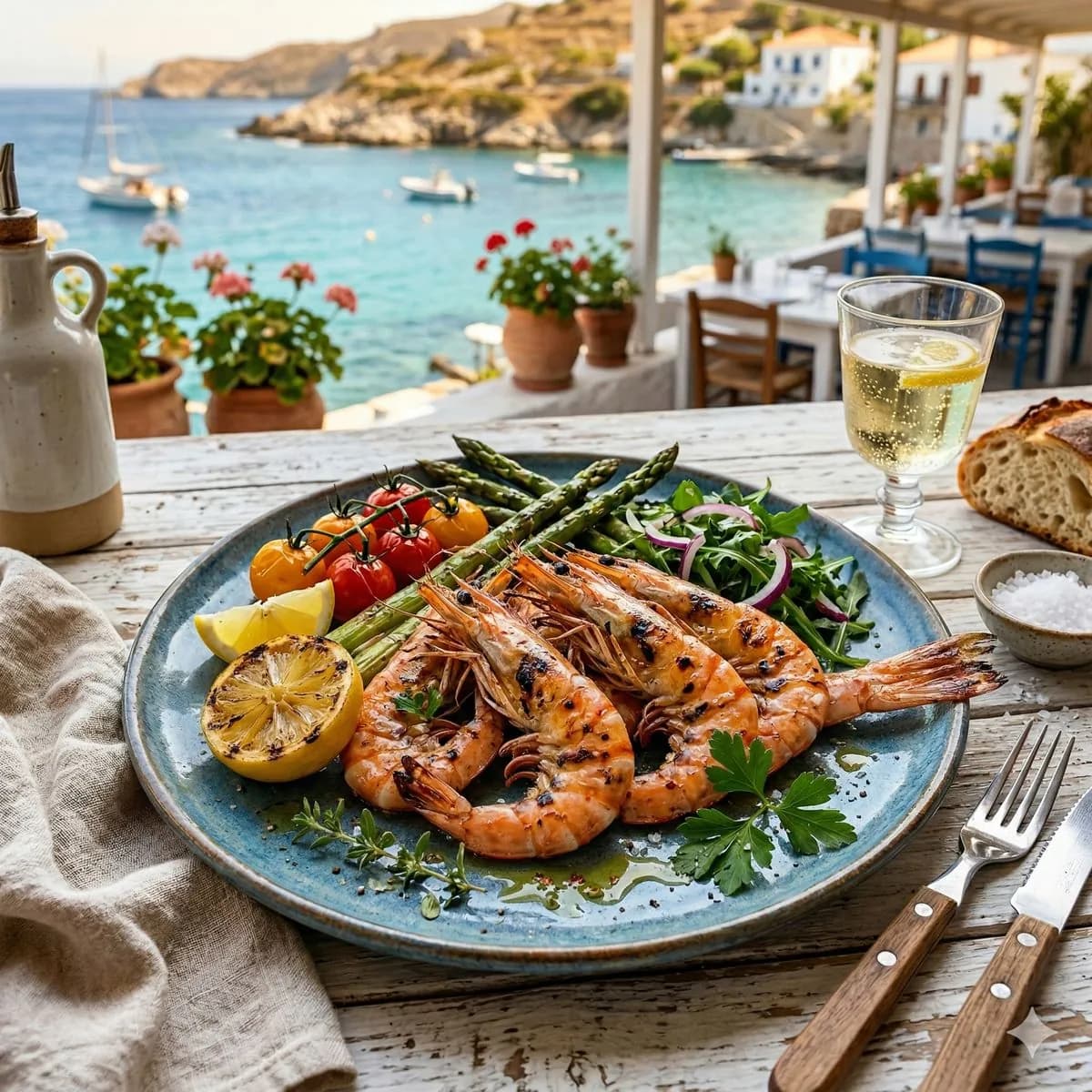 Grilled prawns