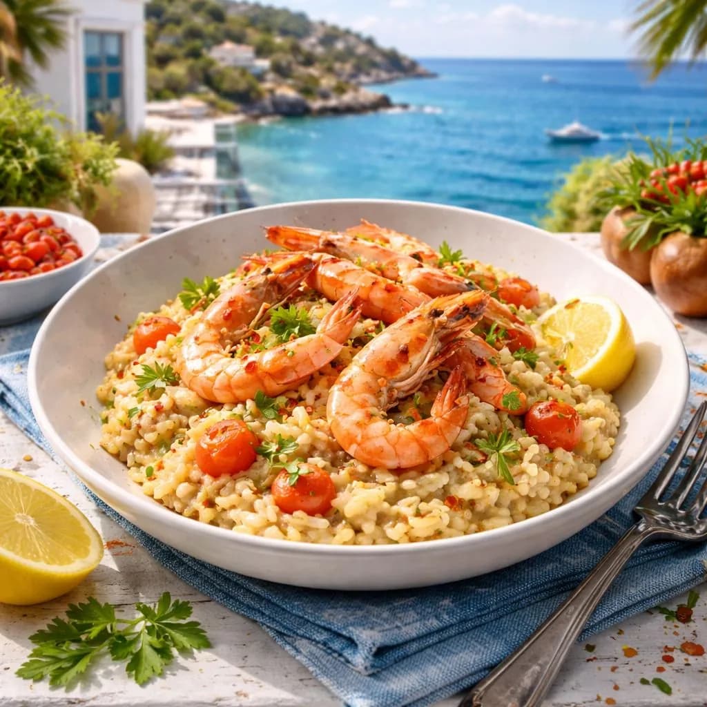 Pasta / risotto with prawns