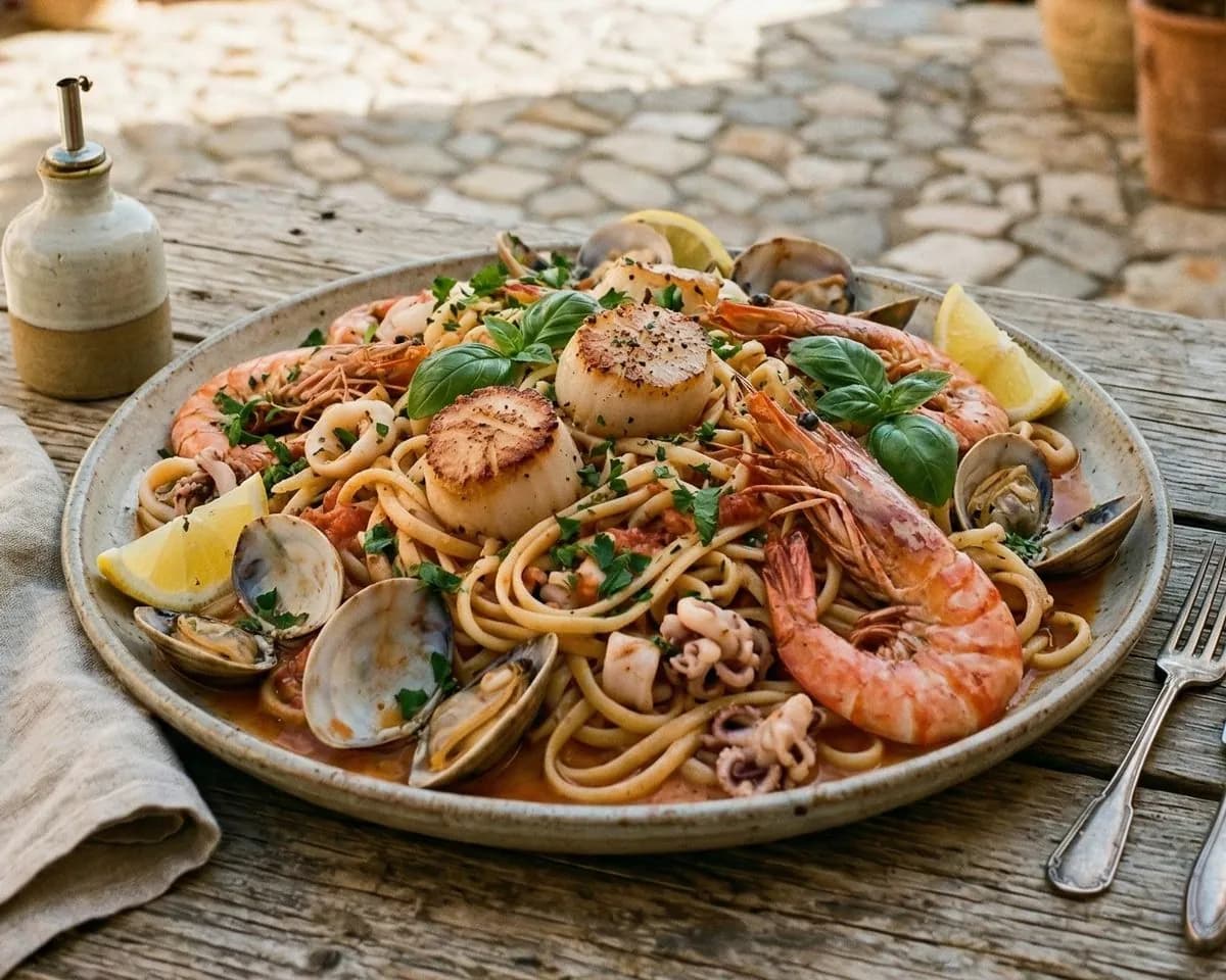 Pasta / risotto with seafood